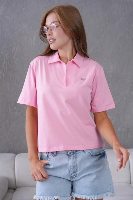 Polo Yaka Örme T-Shirt