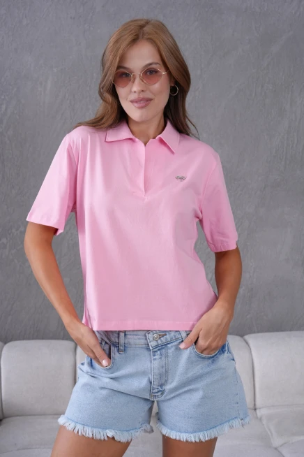 Polo Yaka Örme T-Shirt