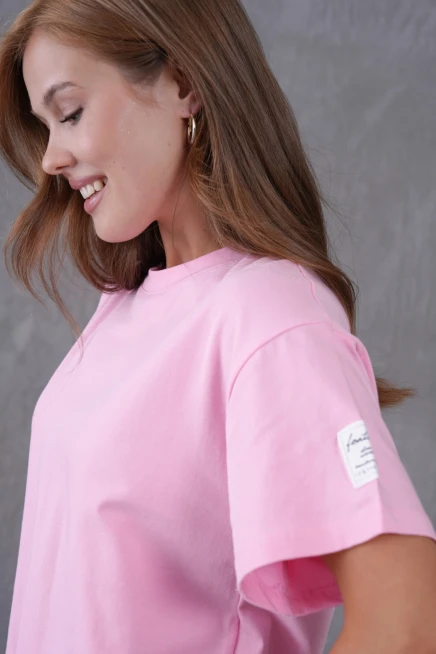 Bisiklet Yaka Kısa Kol Üst Bel Bağcıklı Lastikli Şort Basic Örme İkili Takım