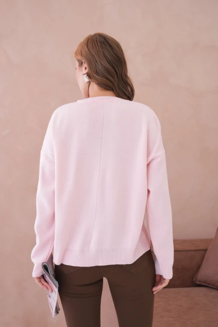 Kadı Bisiklet Yak Ajurlu Oversize Triko Kazak