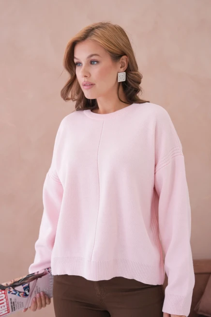 Kadı Bisiklet Yak Ajurlu Oversize Triko Kazak