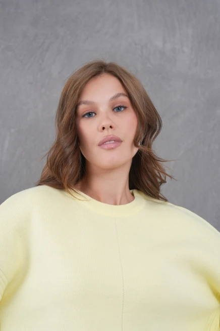 Kadı Bisiklet Yak Ajurlu Oversize Triko Kazak