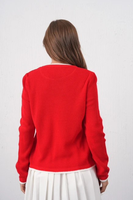 Kadın Bisiklet Yaka Garni Detay Triko Kazak