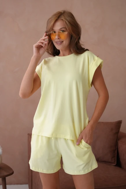 T-Shirt Şort Penye İkili Takım