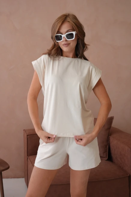 T-Shirt Şort Penye İkili Takım