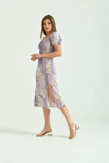 Yırmaçlı Desenli Yazlık Elbise