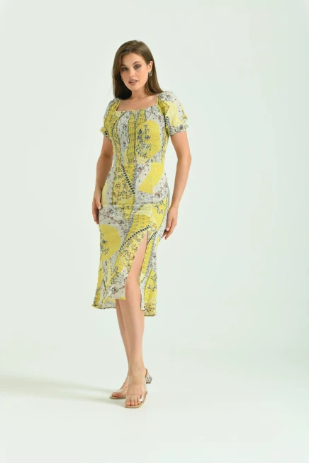 Yırmaçlı Desenli Yazlık Elbise