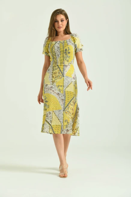 Yırmaçlı Desenli Yazlık Elbise