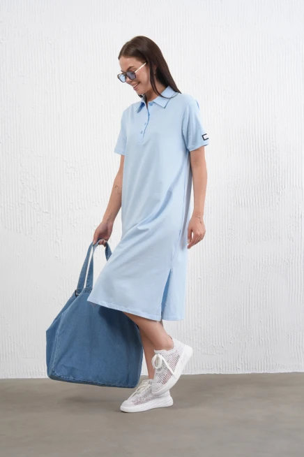 Yırtmaçlı Penye Elbise