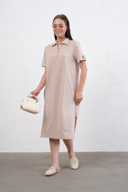 Yırtmaçlı Penye Elbise