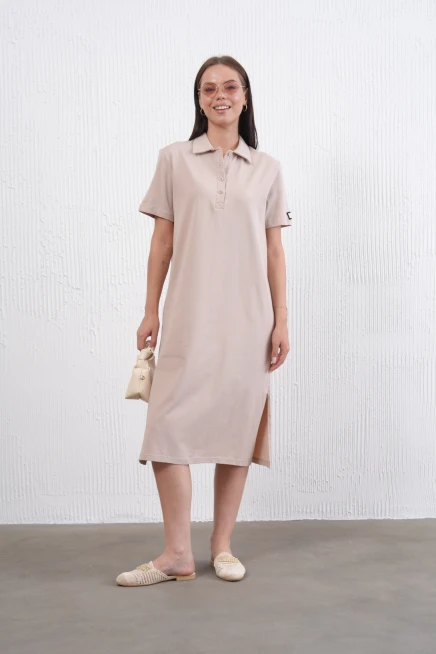 Yırtmaçlı Penye Elbise