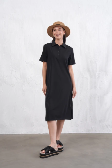 Yırtmaçlı Penye Elbise