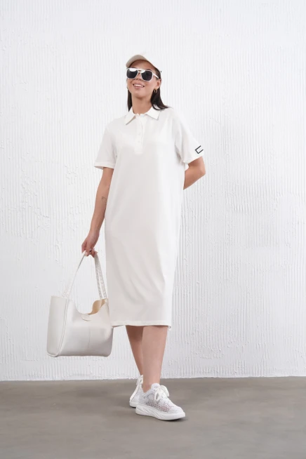 Yırtmaçlı Penye Elbise