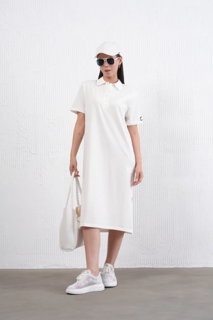 Yırtmaçlı Penye Elbise