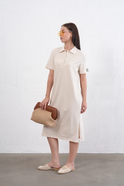 Yırtmaçlı Penye Elbise