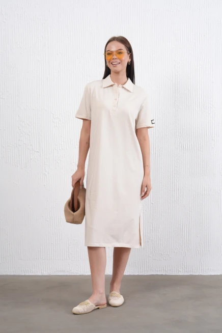 Yırtmaçlı Penye Elbise