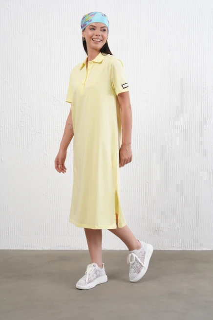 Yırtmaçlı Penye Elbise