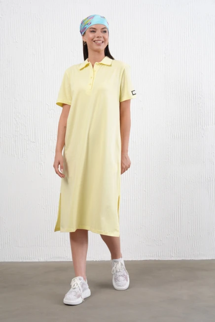 Yırtmaçlı Penye Elbise