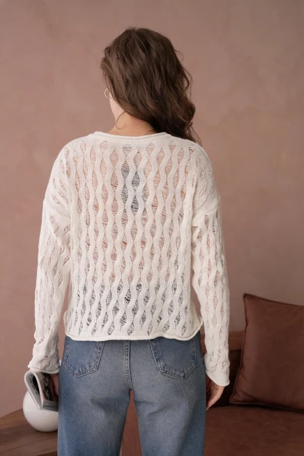 Kadın Bisiklet Yaka Örgü Detay Triko Kazak