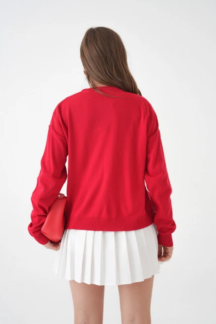 Kadın Bisiklet Yaka Oversize Triko Kazak