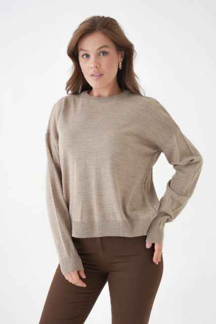 Kadın Bisiklet Yaka Oversize Triko Kazak