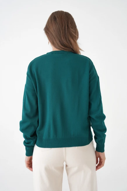 Kadın Bisiklet Yaka Oversize Triko Kazak