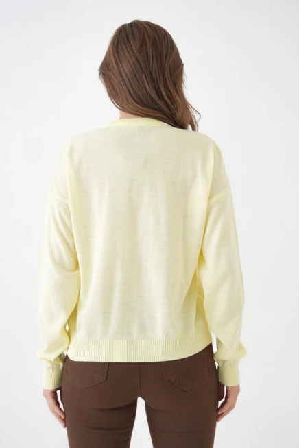 Kadın Bisiklet Yaka Oversize Triko Kazak