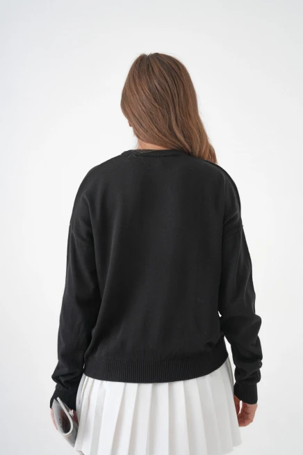 Kadın Bisiklet Yaka Oversize Triko Kazak