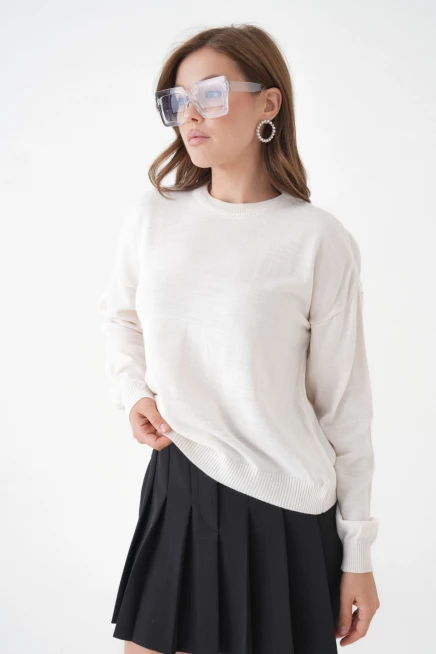 Kadın Bisiklet Yaka Oversize Triko Kazak