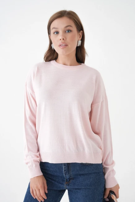 Kadın Bisiklet Yaka Oversize Triko Kazak