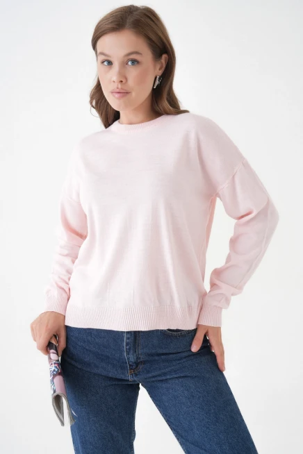 Kadın Bisiklet Yaka Oversize Triko Kazak