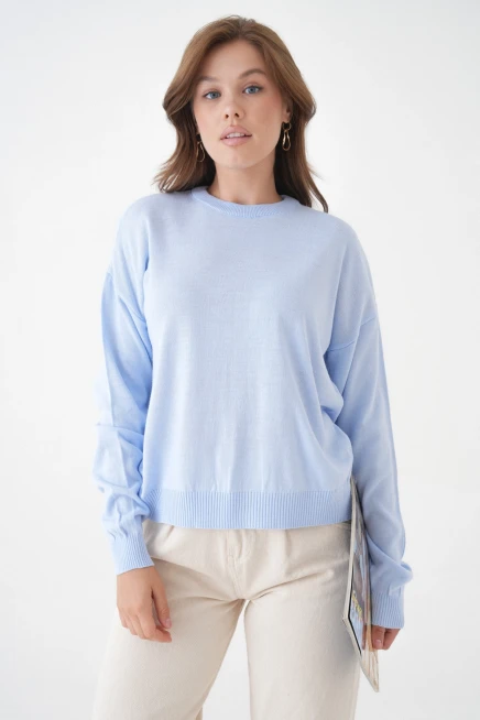 Kadın Bisiklet Yaka Oversize Triko Kazak