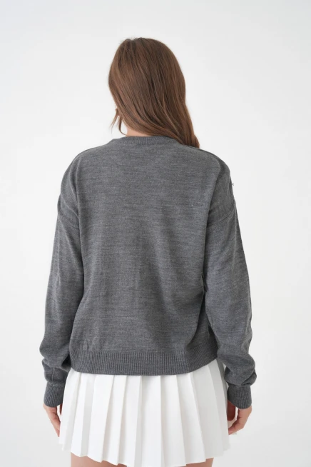 Kadın Bisiklet Yaka Oversize Triko Kazak