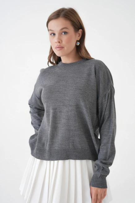 Kadın Bisiklet Yaka Oversize Triko Kazak