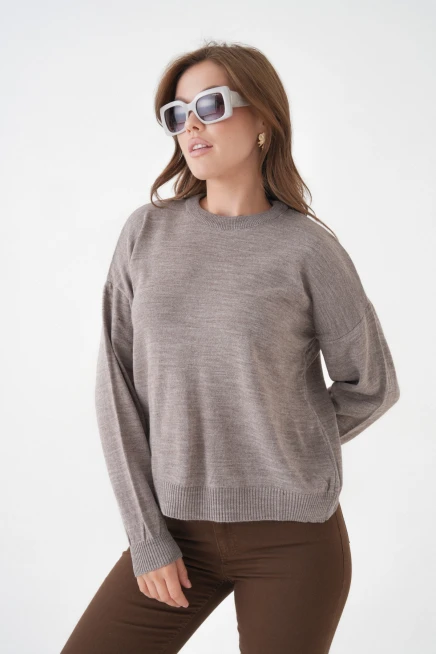 Kadın Bisiklet Yaka Oversize Triko Kazak