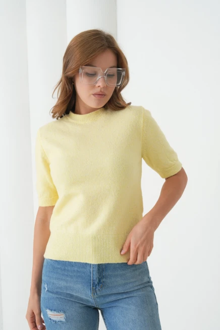 Kadın Bisiklet Yaka Yün Karışımlı Triko Kazak 8563Sw.Mng