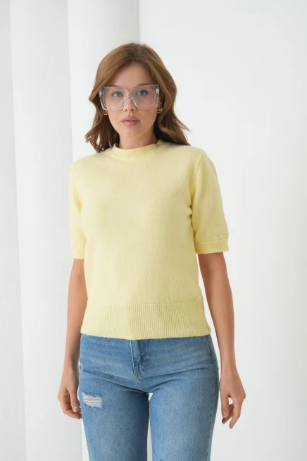 Kadın Bisiklet Yaka Yün Karışımlı Triko Kazak 8563Sw.Mng