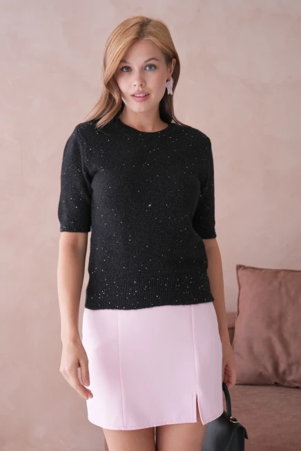 Kadın Bisiklet Yaka Yün Karışımlı Triko Kazak 8563Sw.Mng