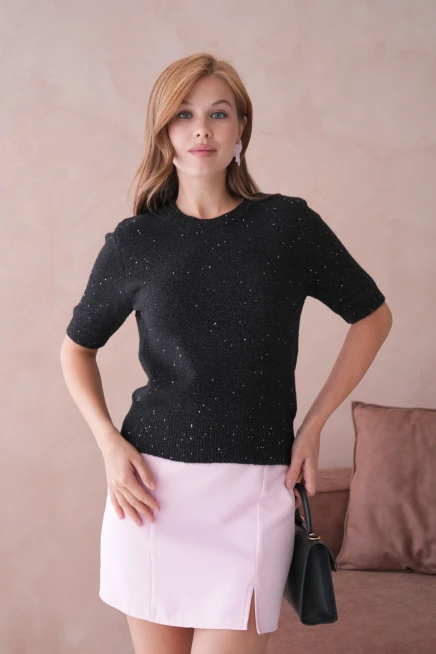 Kadın Bisiklet Yaka Yün Karışımlı Triko Kazak 8563Sw.Mng