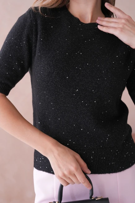 Kadın Bisiklet Yaka Yün Karışımlı Triko Kazak 8563Sw.Mng