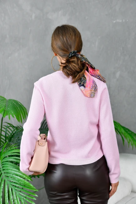 Kadın V Yaka Düğme Detay Nakışlı Triko Hırka