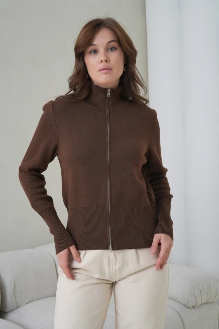 Kadın Yarım Balıkçı Fermuar Kapama Premium İplik  Yumuşak Dokulu Triko Kazak