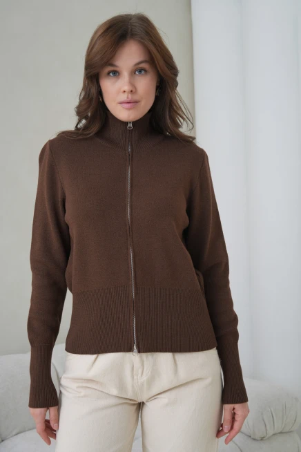 Kadın Yarım Balıkçı Fermuar Kapama Premium İplik  Yumuşak Dokulu Triko Kazak