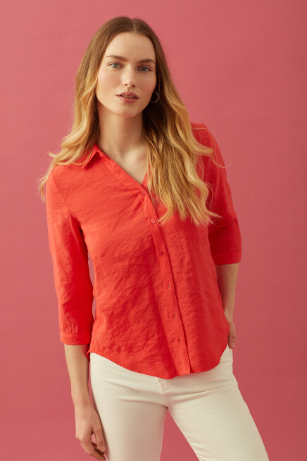 Nar Çiçeği Pamuk Gömlek