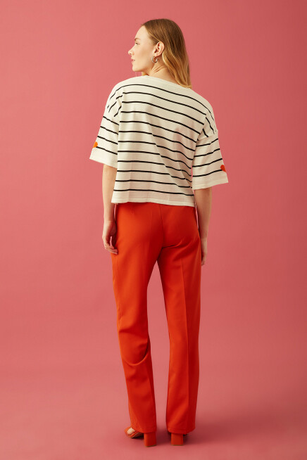 Kiremit Renkli Geniş Paça Pantolon