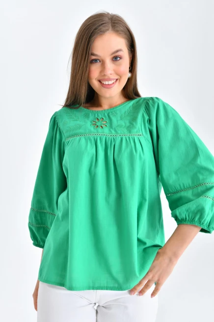 Kadın Yeşil Renk Bluz