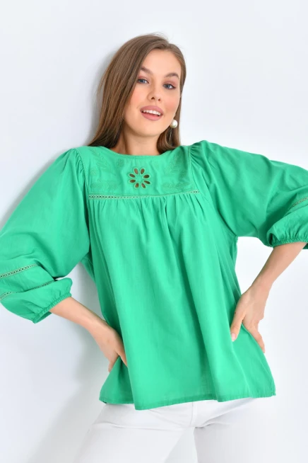 Kadın Yeşil Renk Bluz