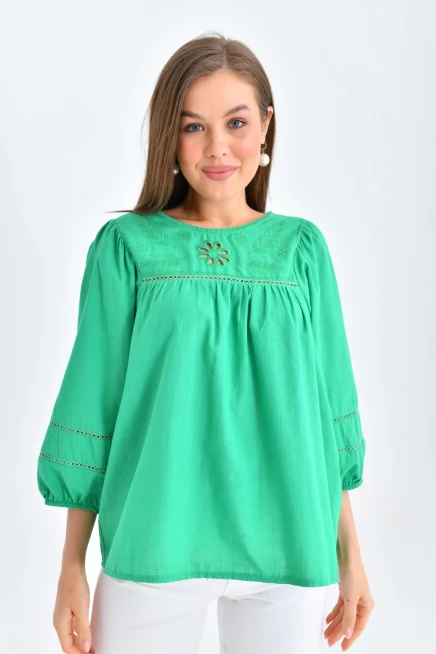 Kadın Yeşil Renk Bluz