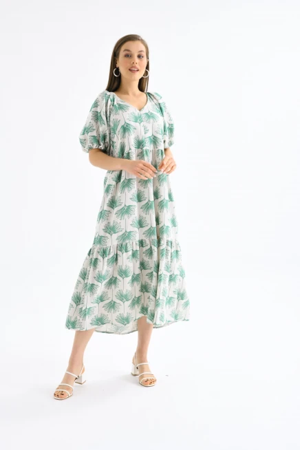 Yeşil Uzun Boy Kadın Elbise