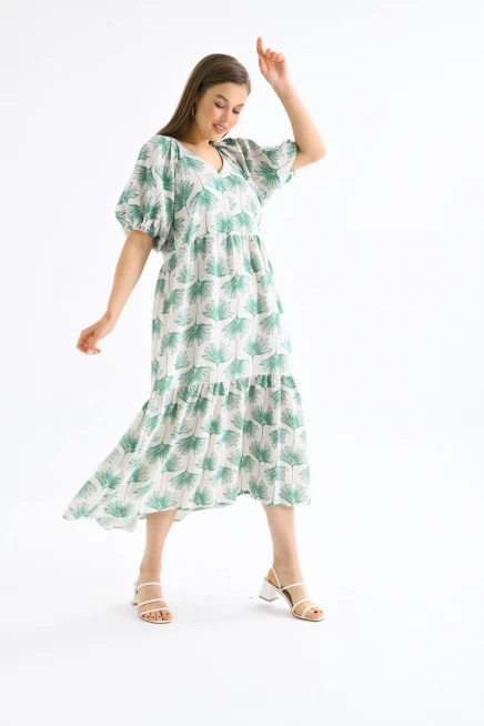 Yeşil Uzun Boy Kadın Elbise